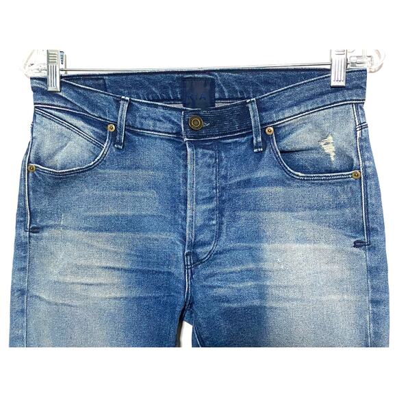 RTA Skinny Jeans Distressed Ripped Cross Patch Button Fly Stretch Womens 25 USA - Picture 3 of 11